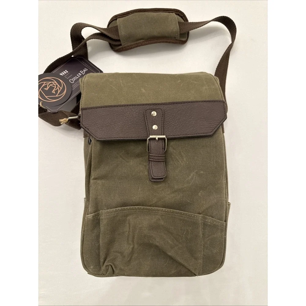 Legacy Picnic Time Waxed Canvas 2-Bottle Insulated Wine Cooler Bag Only Khaki